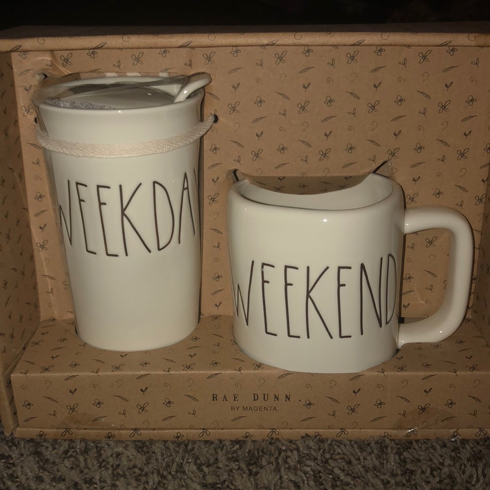 Rae Dunn. Weekend/Weekday set